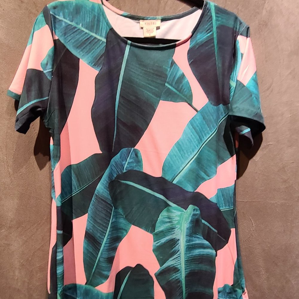 YELETE | Med Tunic Palm Leaf Print | NWT - Picture 2 of 4